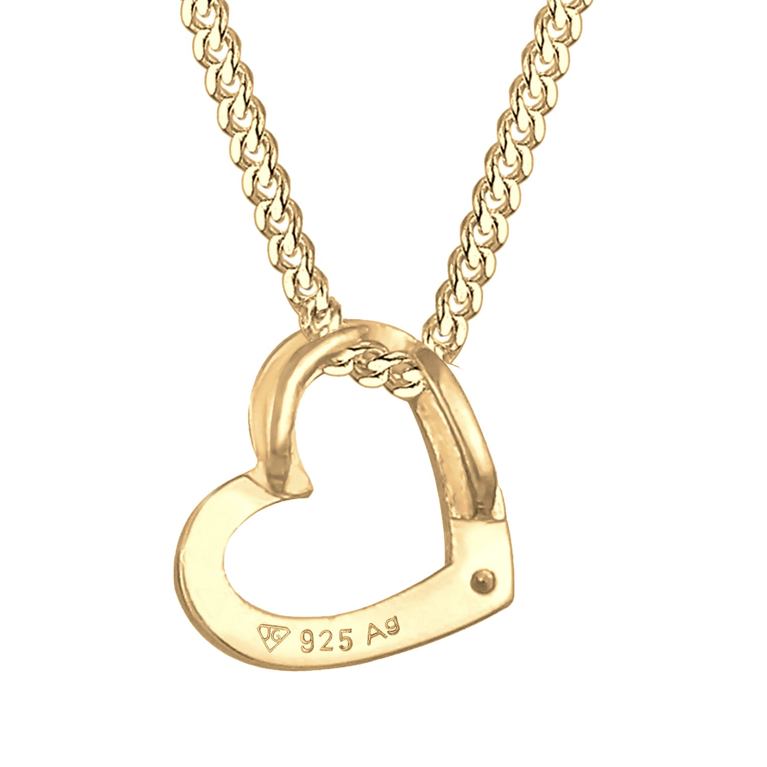 Gold Kalung Perhiasan Perak 925 Wanita Heart Crystals Gold Plated