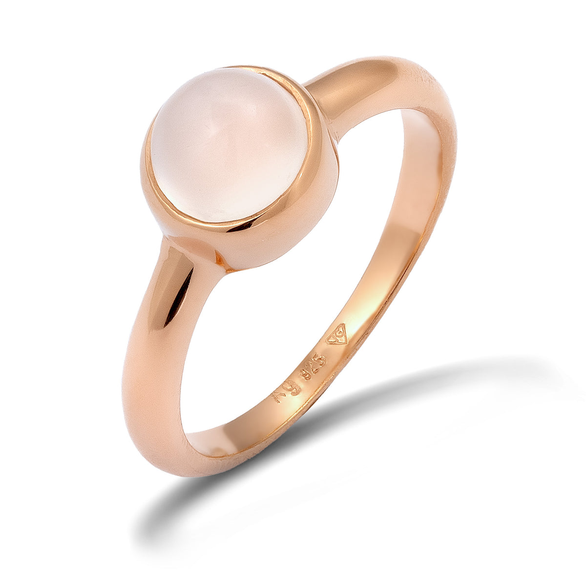 Rosegold - Elli | Ring Circle Moonstone White 925 Sterling Silver Rosegold