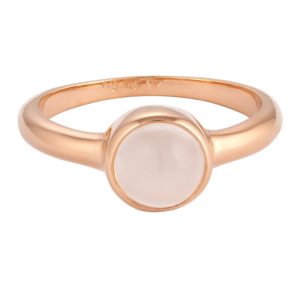Rosegold Cincin Perhiasan Perak 925 Wanita Moonstone Rose Rosegold Plated