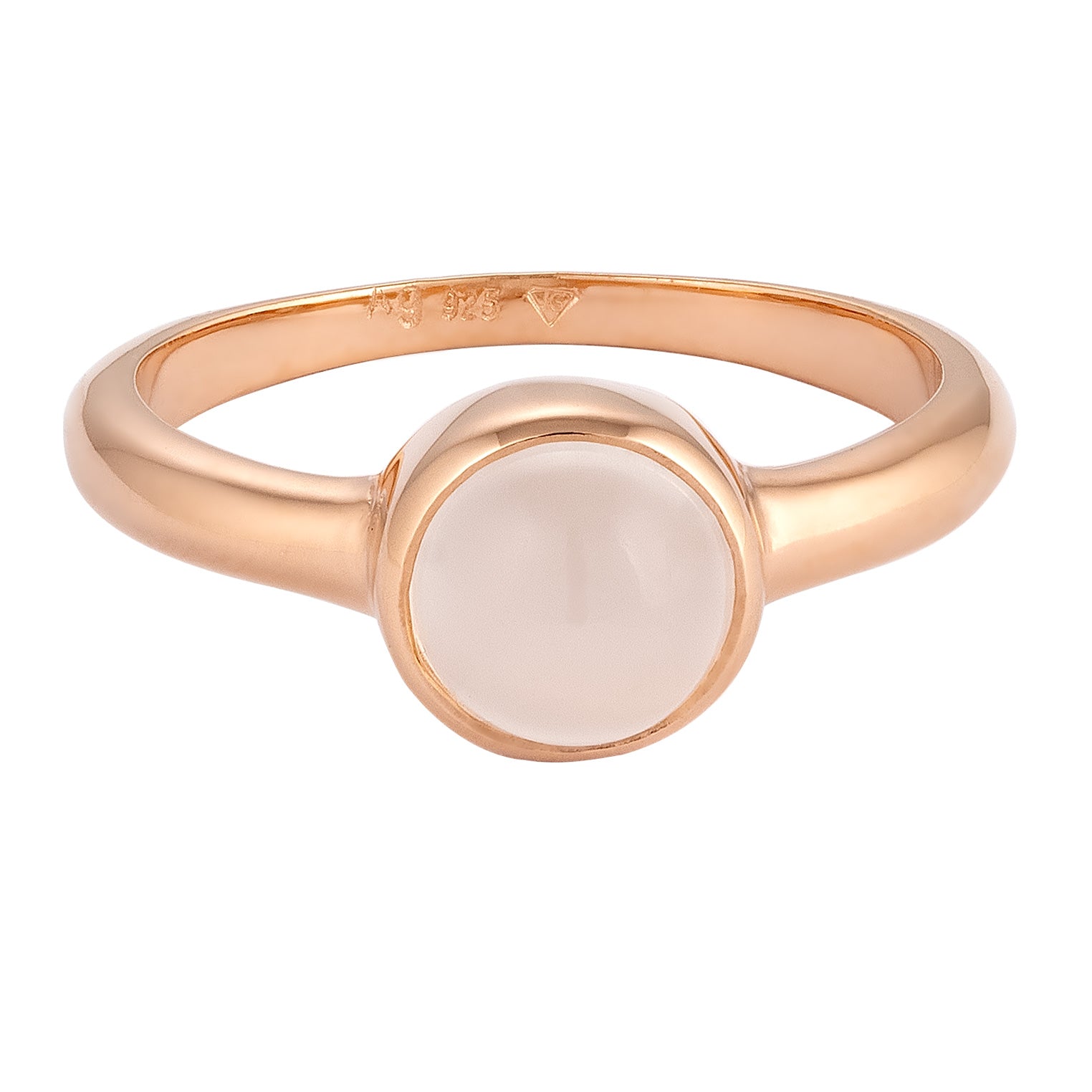 Rosegold Cincin Perhiasan Perak 925 Wanita Moonstone Rose Rosegold Plated