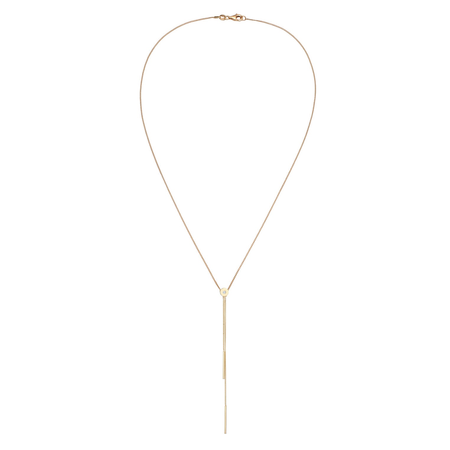 Gold Circle Crystals Gold Plated Necklace