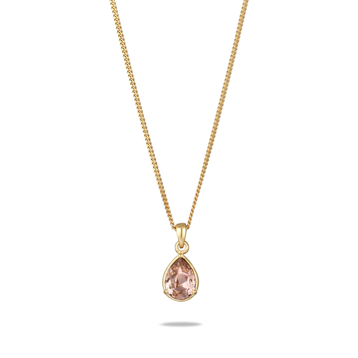 Gold Kalung Perhiasan Perak 925 Wanita Drop Crystals Gold Plated