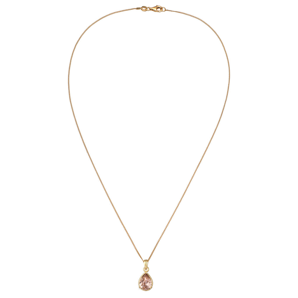 Gold Kalung Perhiasan Perak 925 Wanita Drop Crystals Gold Plated