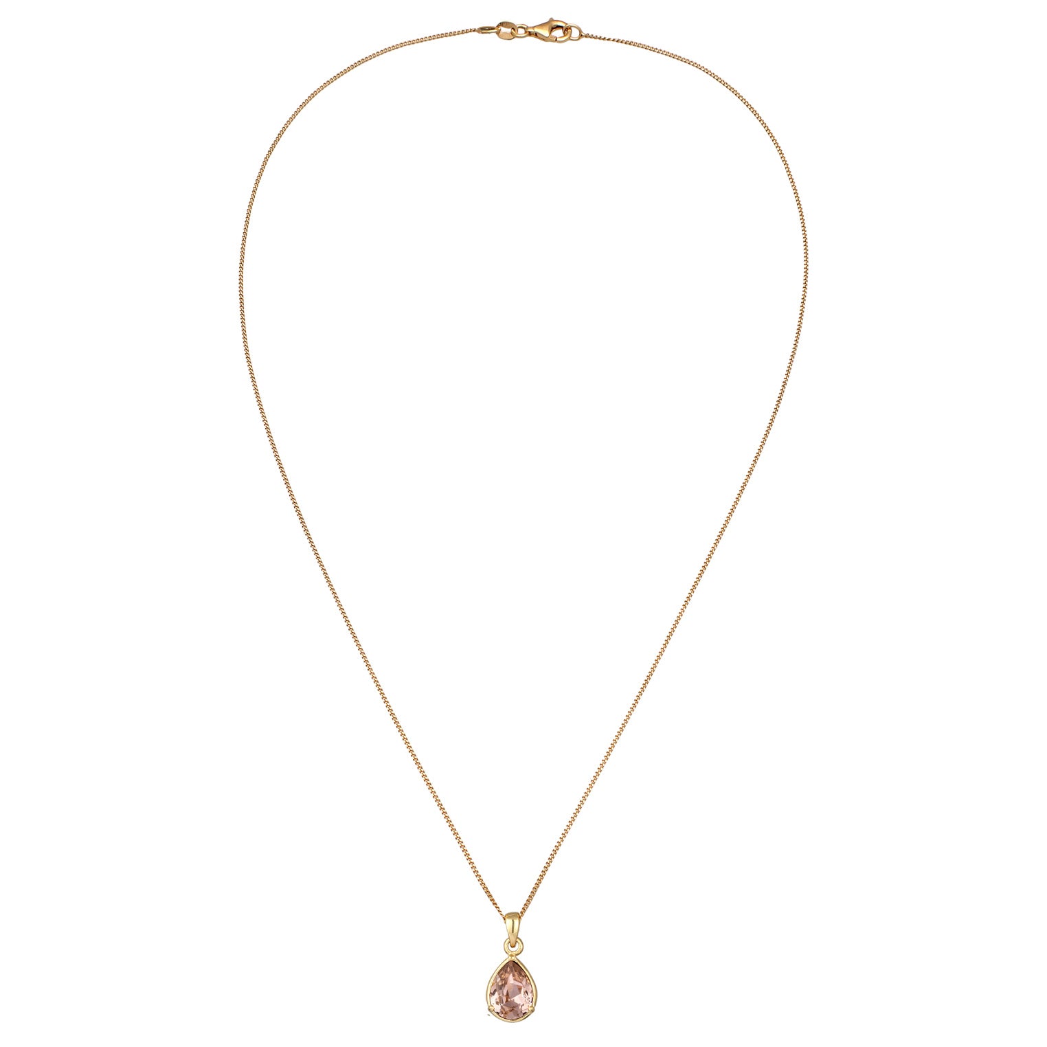 Gold Kalung Perhiasan Perak 925 Wanita Drop Crystals Gold Plated