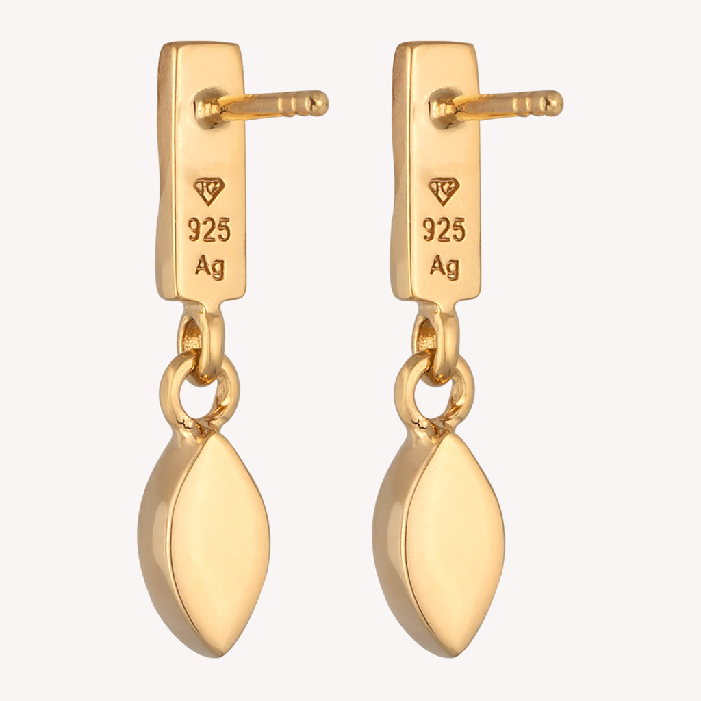 Gold Anting Perhiasan Perak 925 Wanita Stud Rectangle Rose Crystals Gold Plated