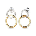 Anting perak 925 2 warna dengan stud dan circle elegan Elli Jewelry