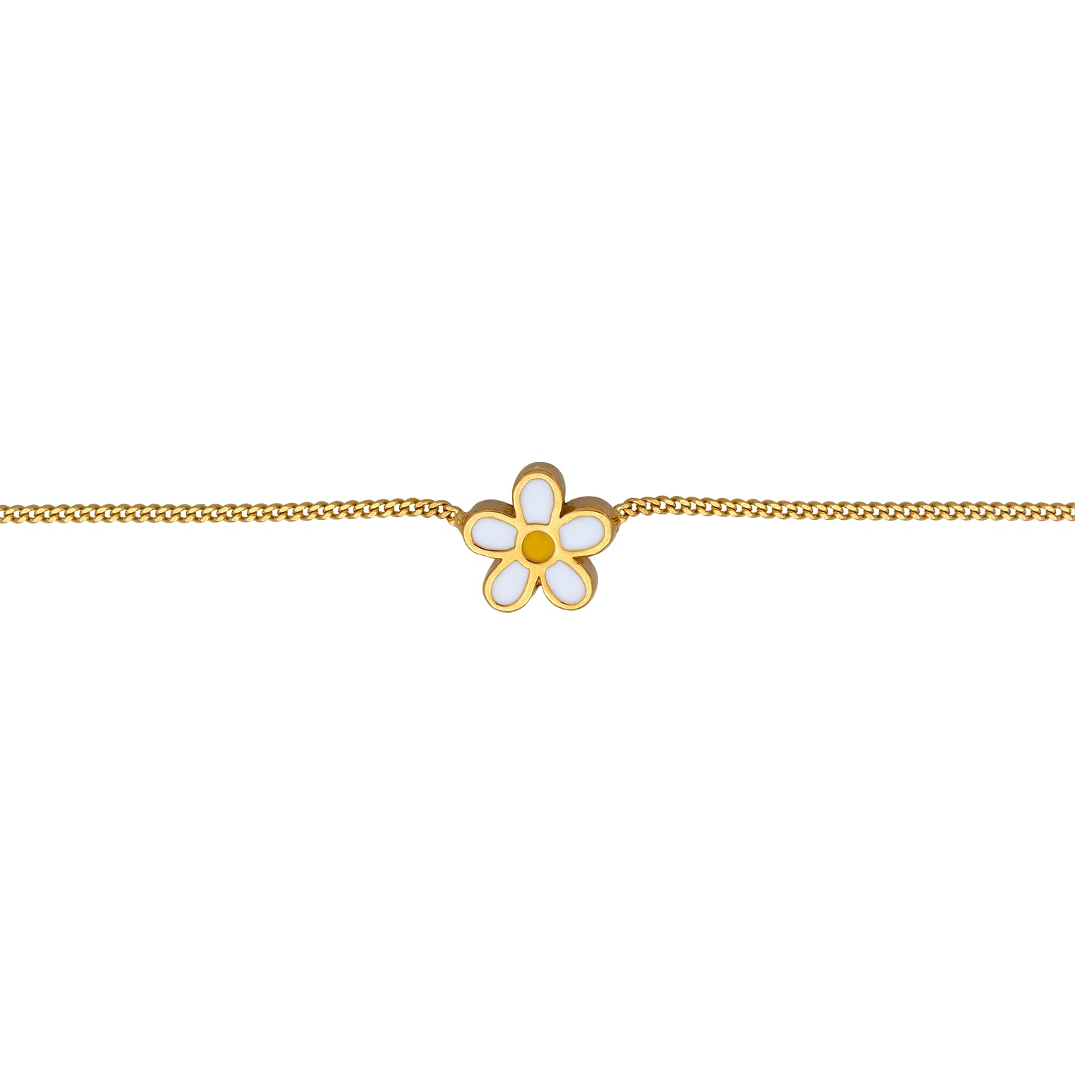Gold Kalung Perhiasan Perak 925 Wanita Choker Flower Enamel Gold Plated