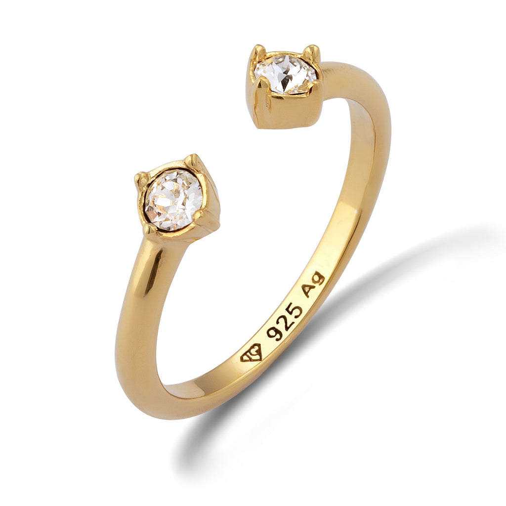 Cincin perak 925 dengan kristal putih elegan Elli Jewelry