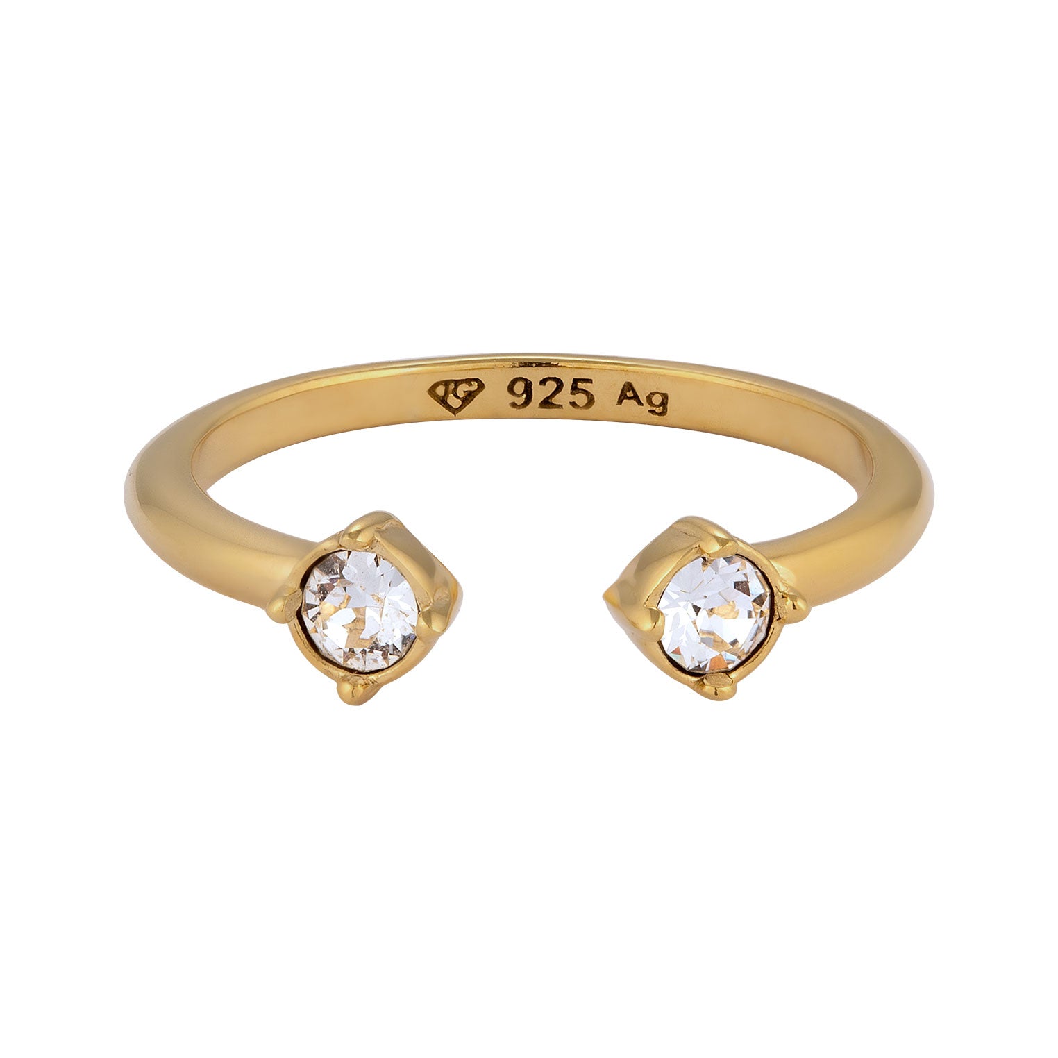 Cincin perak 925 dengan kristal putih elegan Elli Jewelry
