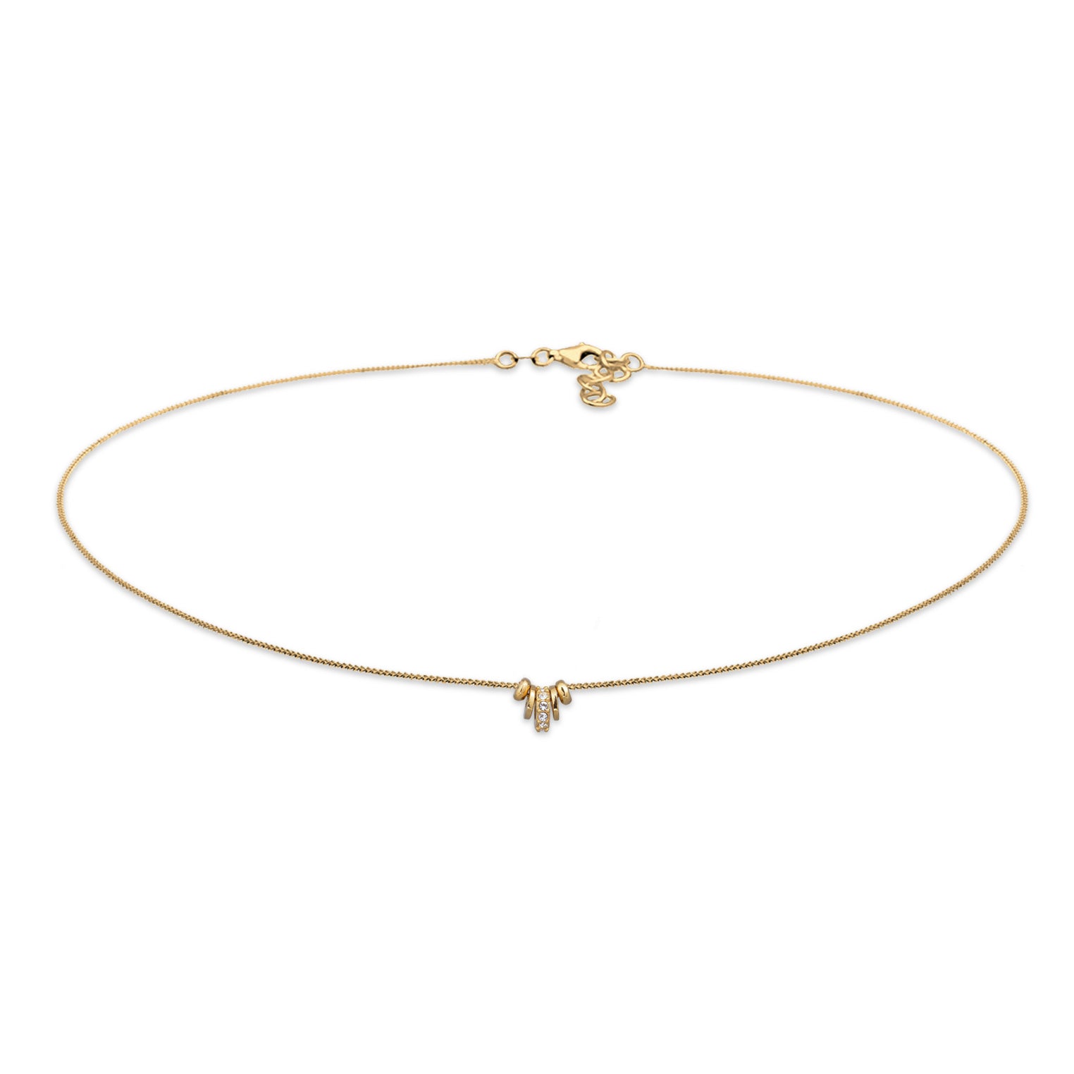 Gold Kalung Perhiasan Perak 925 Wanita Link Crystals Gold Plated