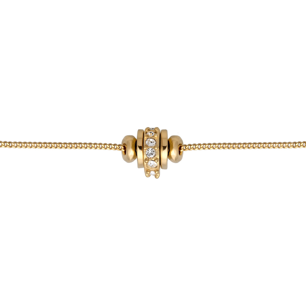 Gold Kalung Perhiasan Perak 925 Wanita Link Crystals Gold Plated