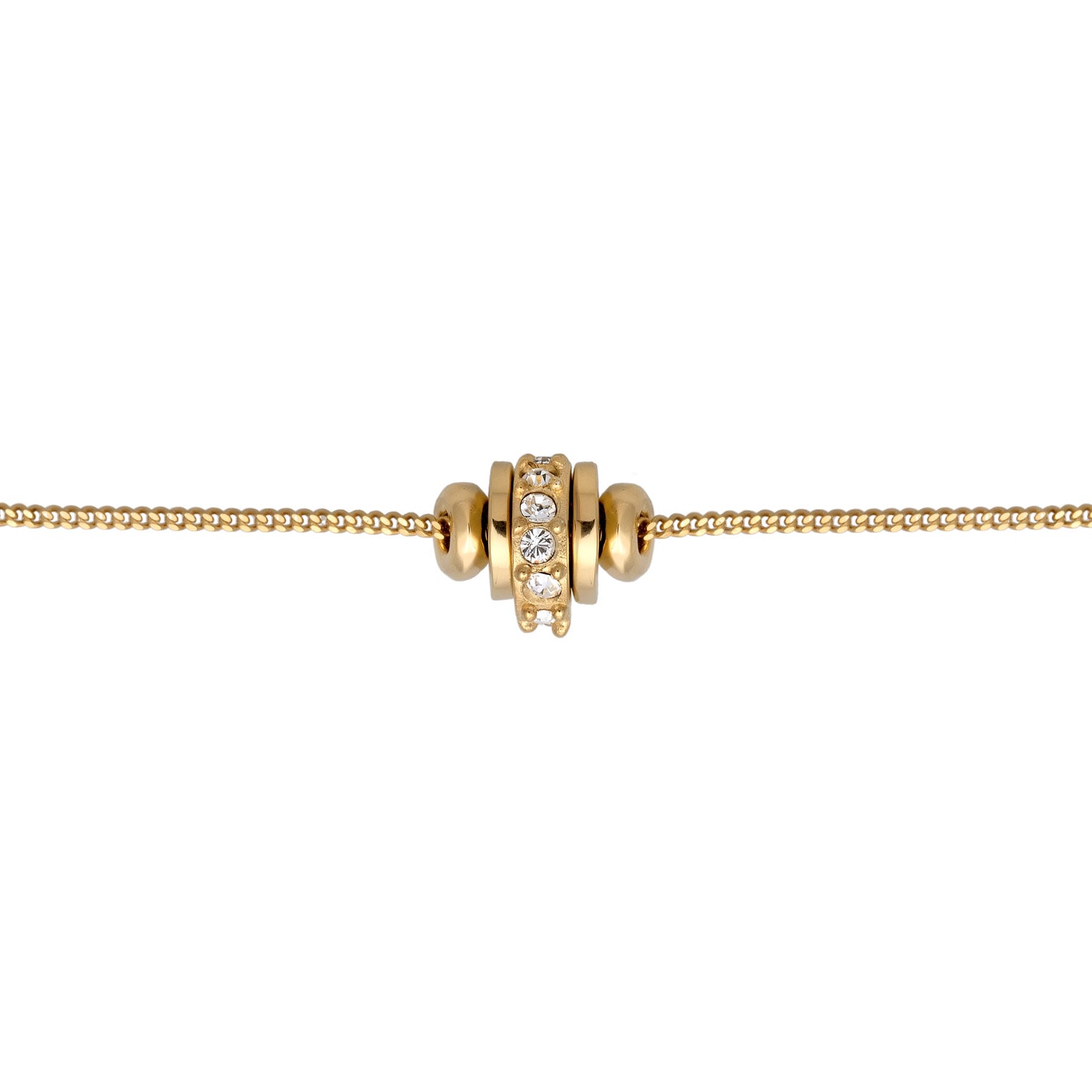 Gold Kalung Perhiasan Perak 925 Wanita Link Crystals Gold Plated