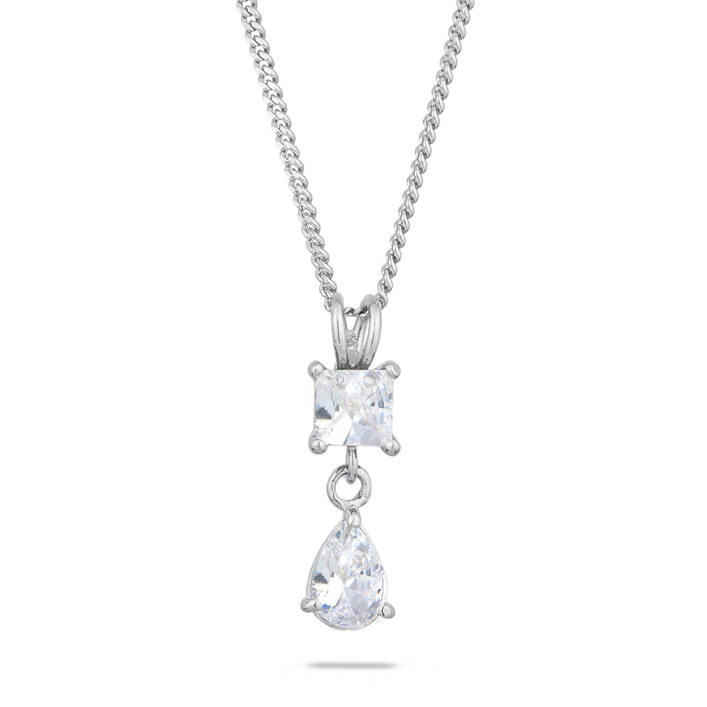 Kalung perak 925 dengan drop zirconia elegan Elli Jewelry
