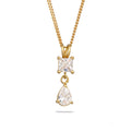 Gold Kalung Perhiasan Perak 925 Wanita Drop Zirconia Gold Plated