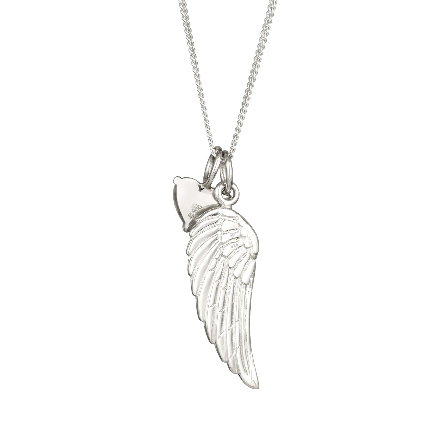 Silver Kalung Perhiasan Perak 925 Wanita Feather with Crystals
