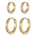 Gold Anting Perhiasan Perak 925 Wanita Creoles Set Structured Gold Plated