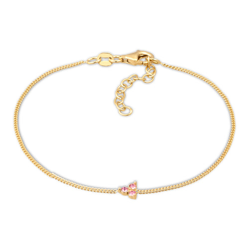Gelang perak 925 lapis emas dengan kristal elegan Elli Jewelry