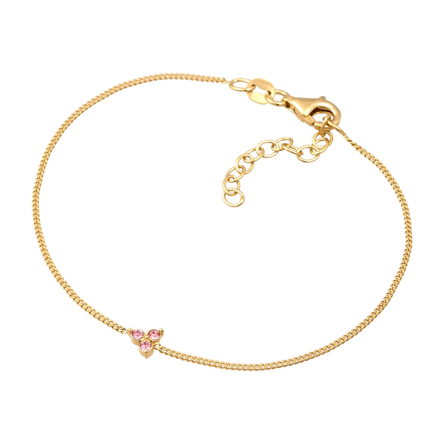 Gold Perhiasan Wanita Perak Asli Lapis Emas Gelang Elegant Rose Crystals