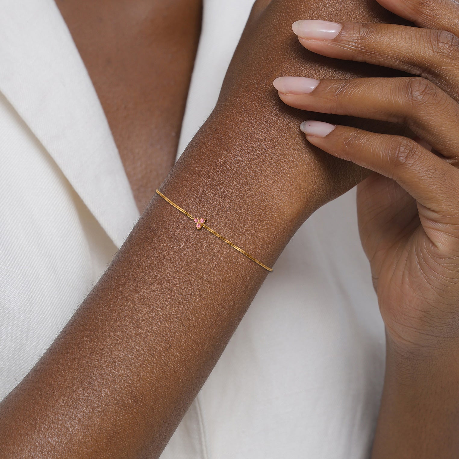 Gold Perhiasan Wanita Perak Asli Lapis Emas Gelang Elegant Rose Crystals