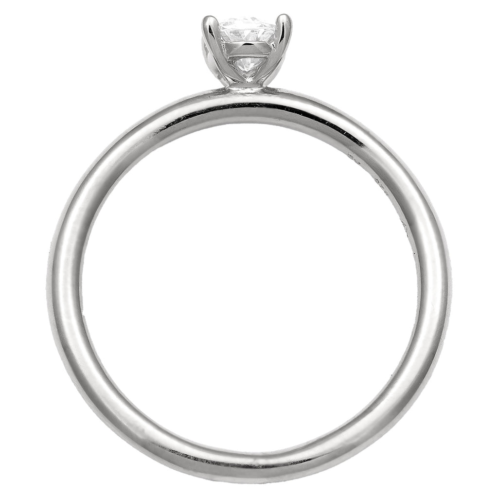 Silver - Elli | Oval Solitaire Ring 925 Silver White Zirconia