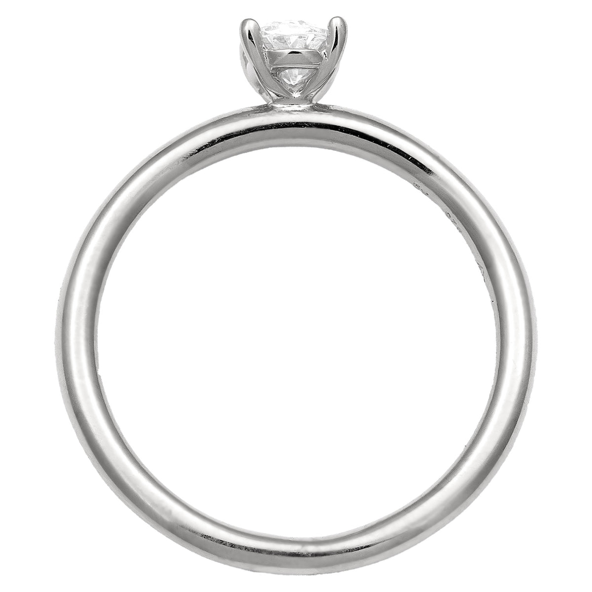 Silver - Elli | Oval Solitaire Ring 925 Silver White Zirconia