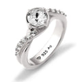 Silver Women's Crystal Sterling Silver Ring