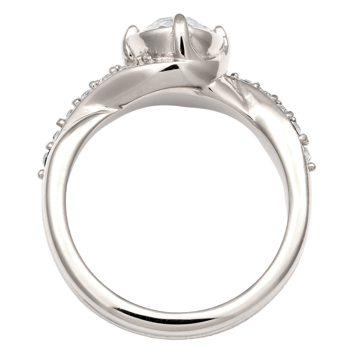 Crystal Swirl Ring 925 Silver – Embellished with Crystals by Swarovski®