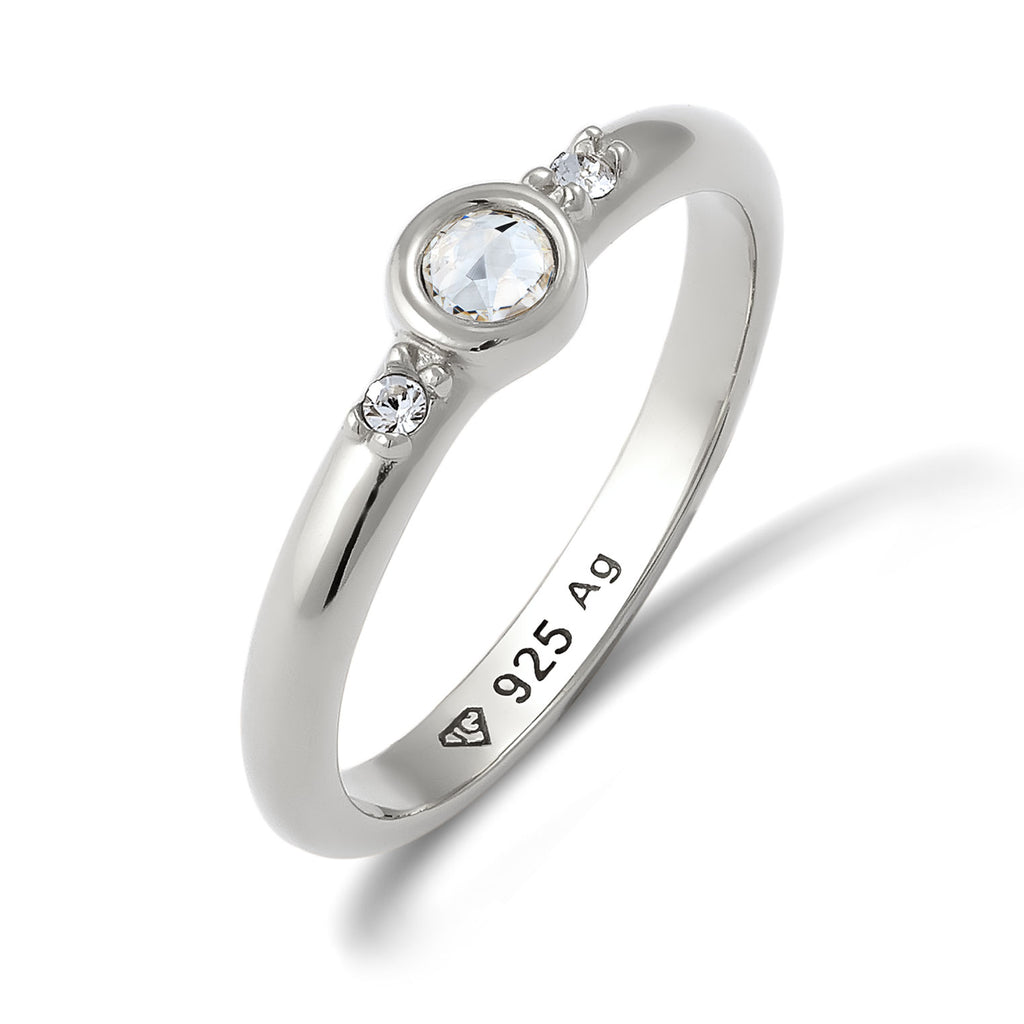 Silver Cincin Perhiasan Perak 925 Wanita Elegant Crystals