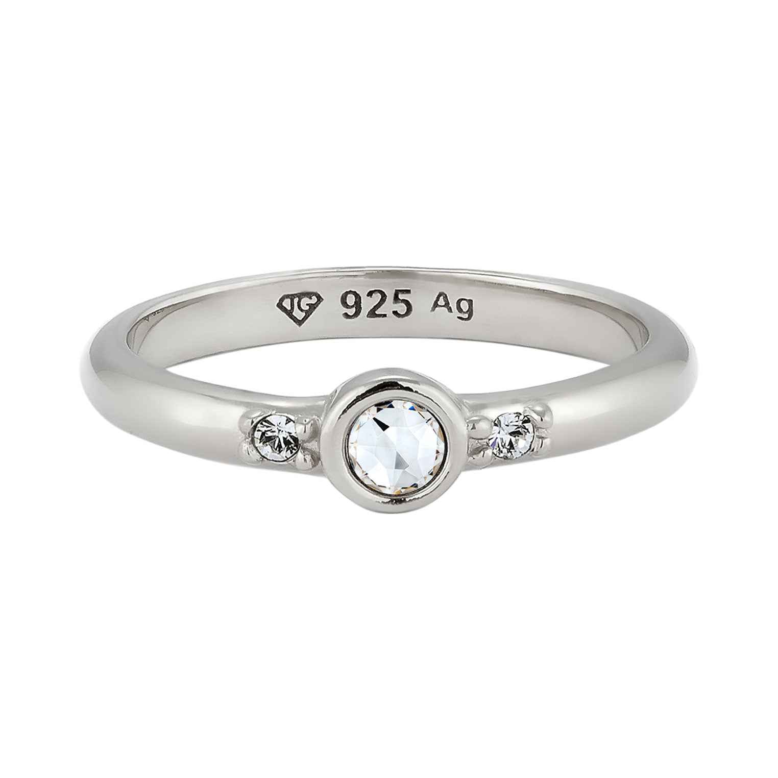 Silver Cincin Perhiasan Perak 925 Wanita Elegant Crystals