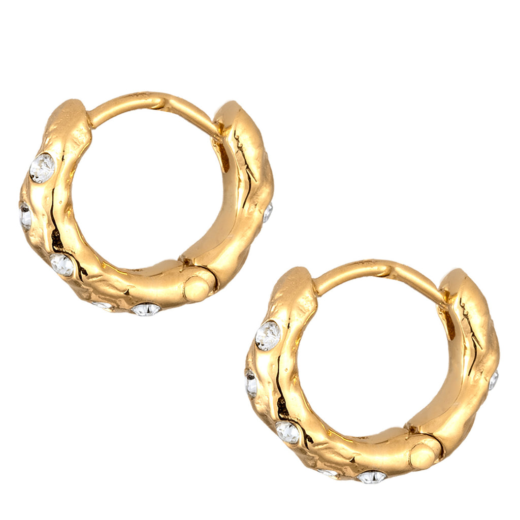 Gold Gold Plated Crystals Earrings