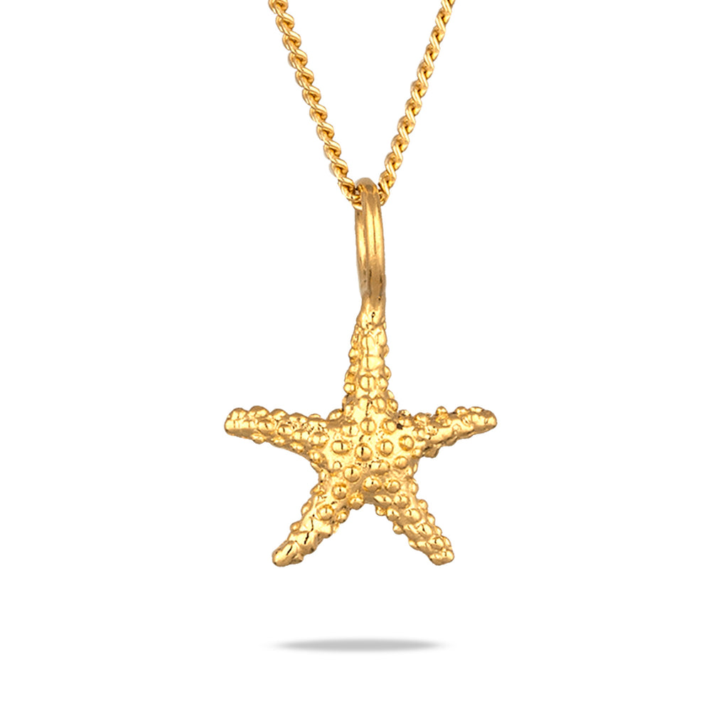 Gold Kalung Perhiasan Perak 925 Wanita Starfish Pendant Gold Plated
