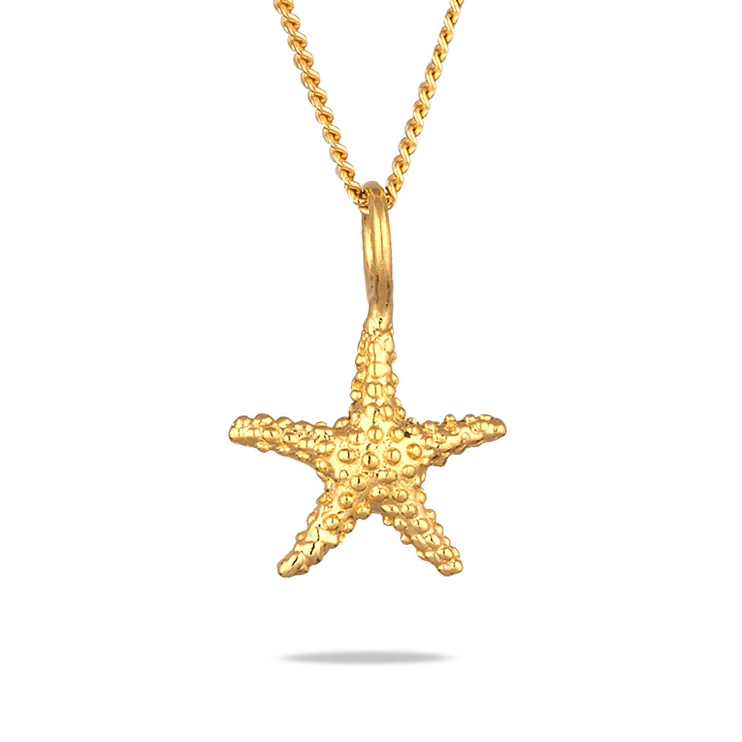 Gold Kalung Perhiasan Perak 925 Wanita Starfish Pendant Gold Plated