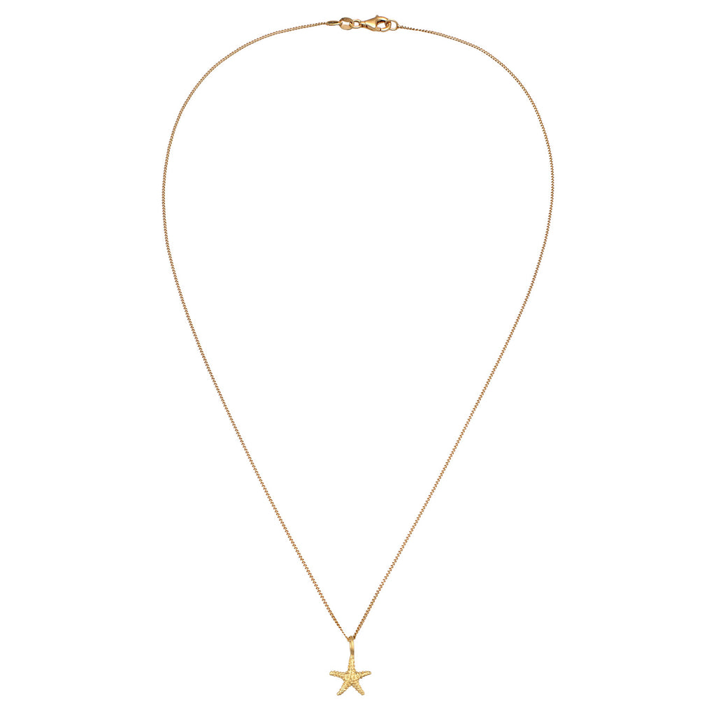 Gold Kalung Perhiasan Perak 925 Wanita Starfish Pendant Gold Plated