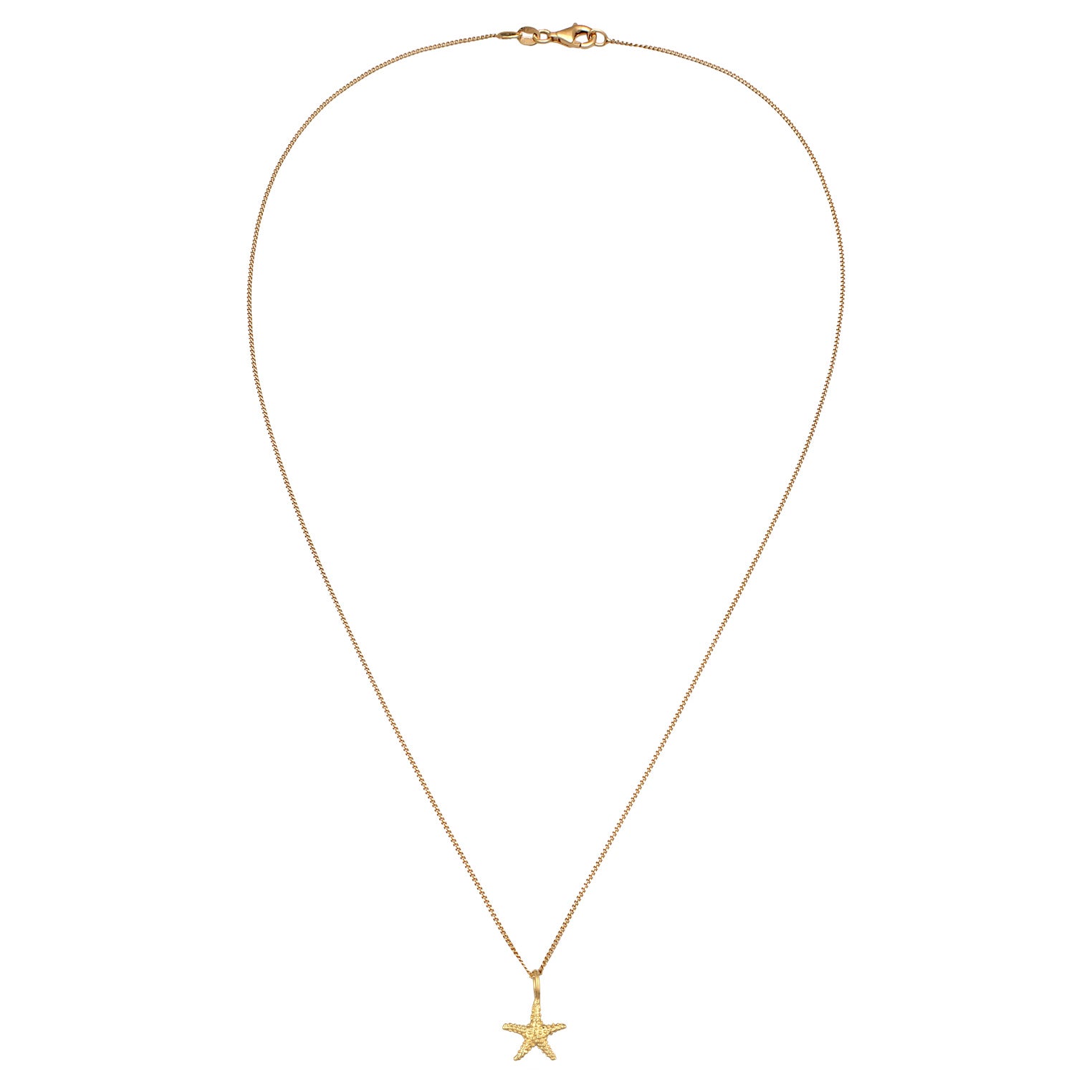 Gold Kalung Perhiasan Perak 925 Wanita Starfish Pendant Gold Plated