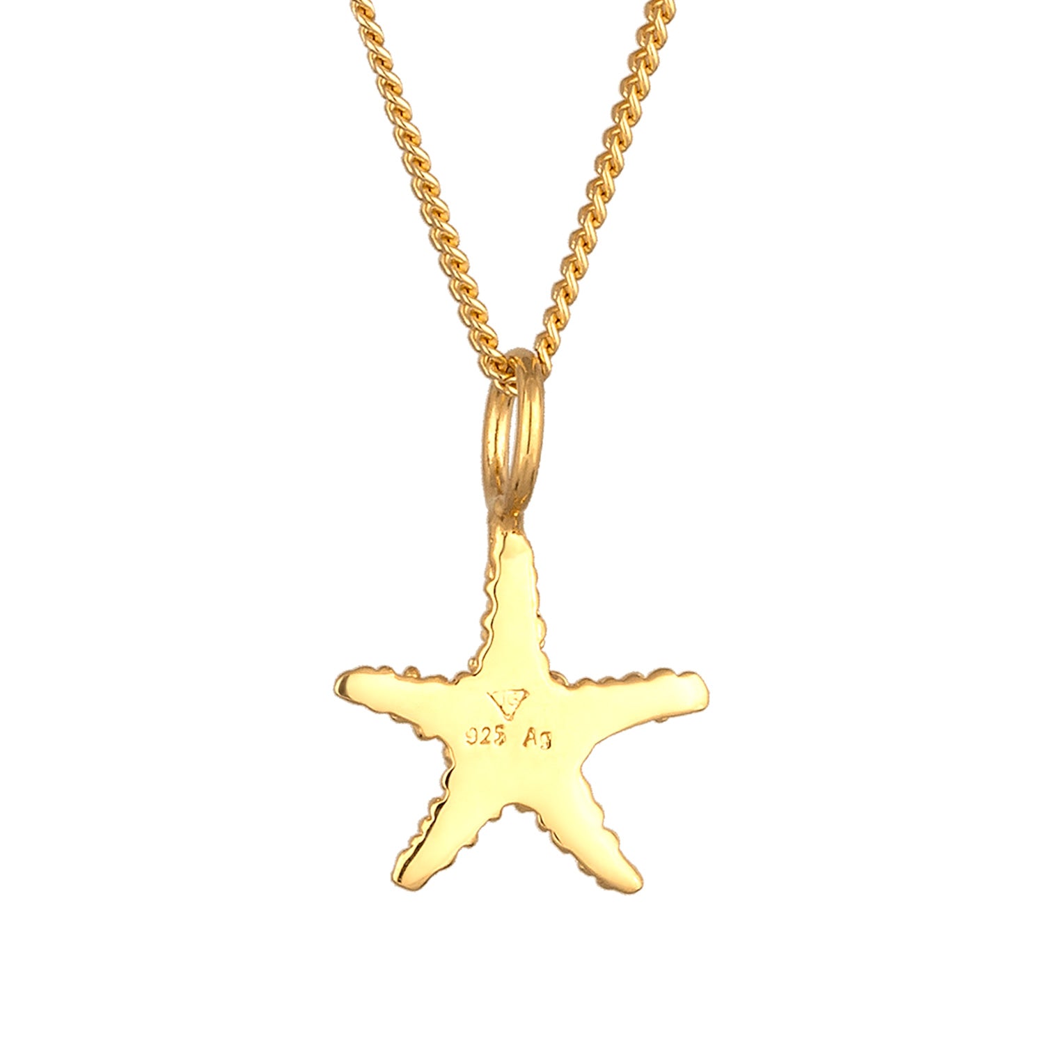 Gold Kalung Perhiasan Perak 925 Wanita Starfish Pendant Gold Plated
