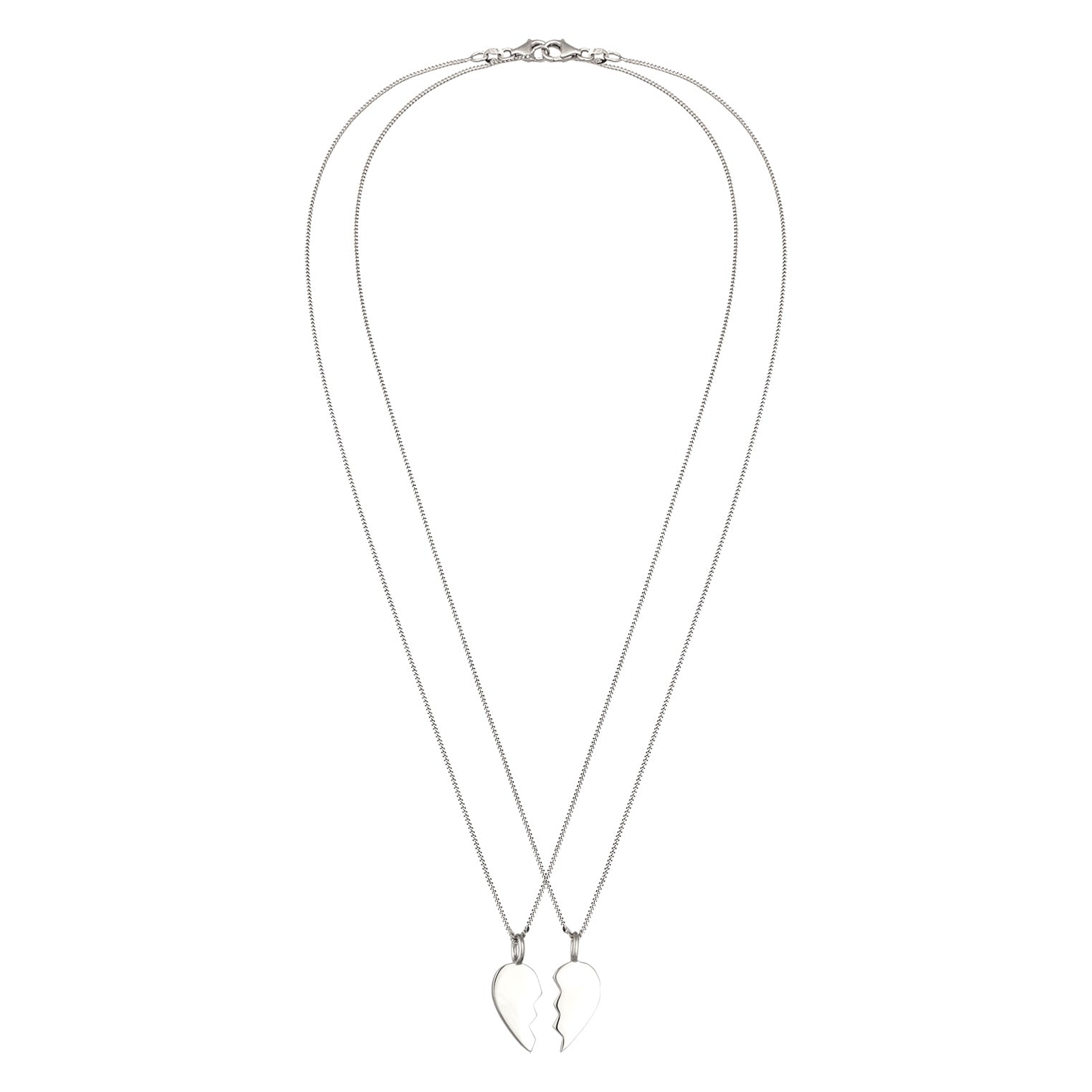 Silver Kalung Perhiasan Perak 925 Wanita Heart Friendship