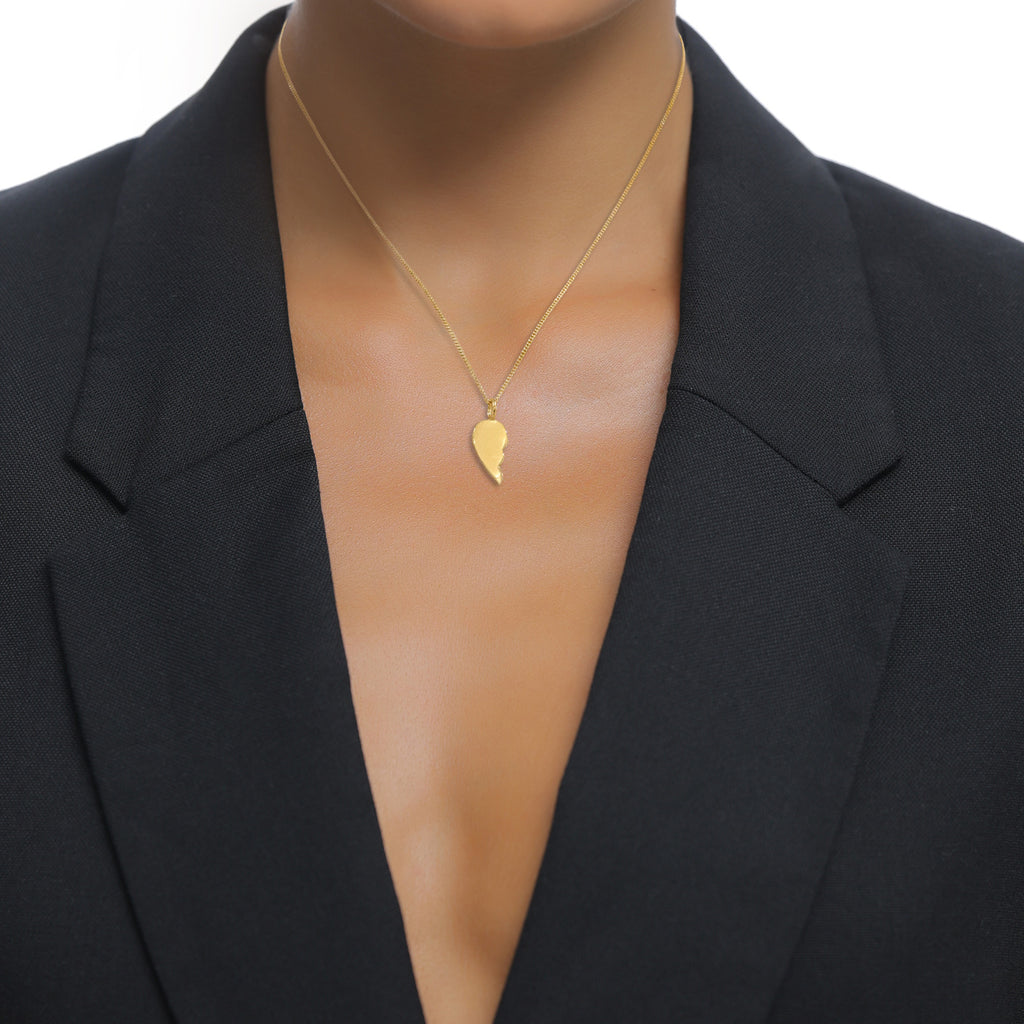 Gold Kalung Perhiasan Perak 925 Wanita Heart Friendship Gold Plated