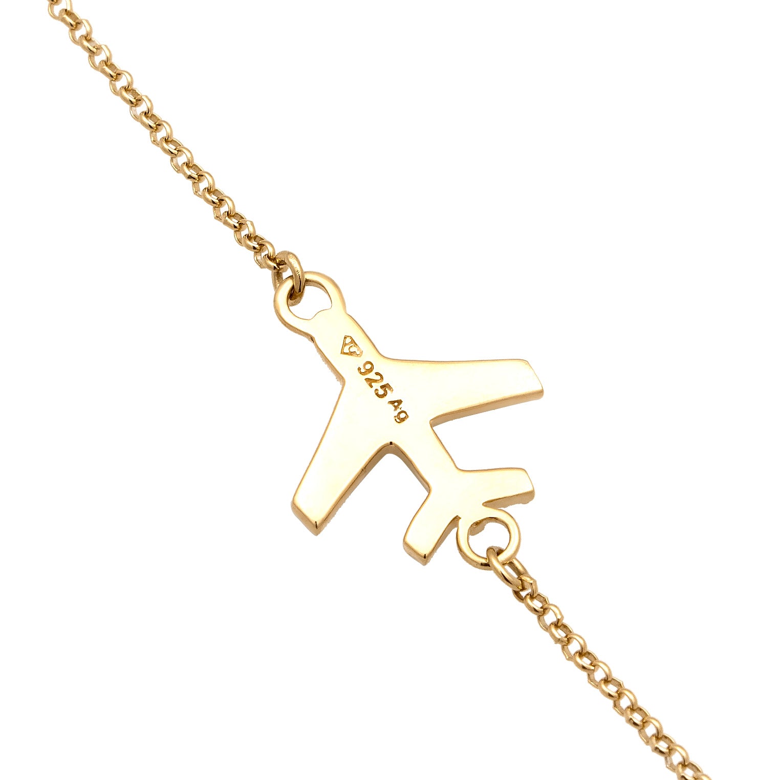 Gold Gelang Perhiasan Perak 925 Wanita Airplane dengan Crystals Gold Plated