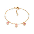 Gold Gelang Perhiasan Perak 925 Wanita Crystals Pink Gold Plated