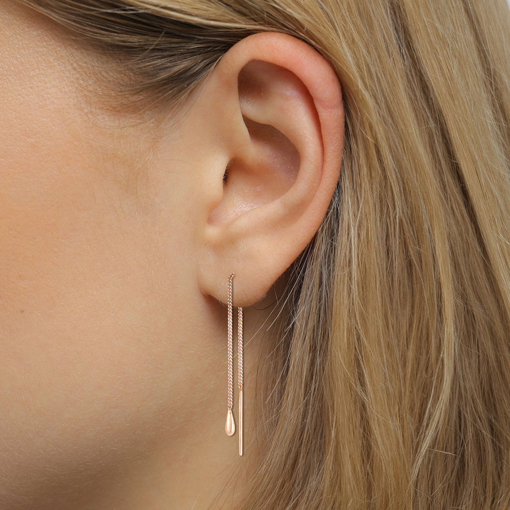 Rosegold Anting Perhiasan Perak 925 Wanita Drop Mini Rosegold Plated