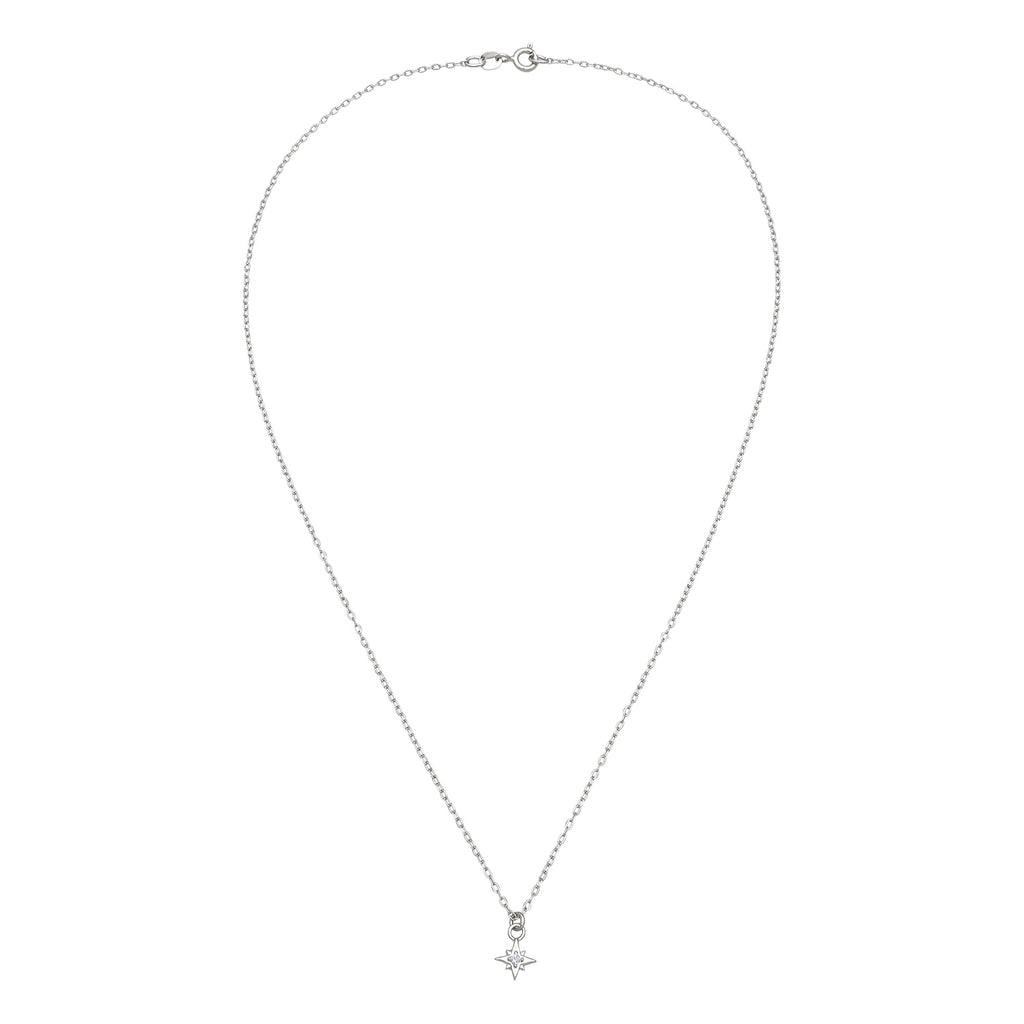 Silver Kalung Perhiasan Perak 925 Wanita Star with Crystals