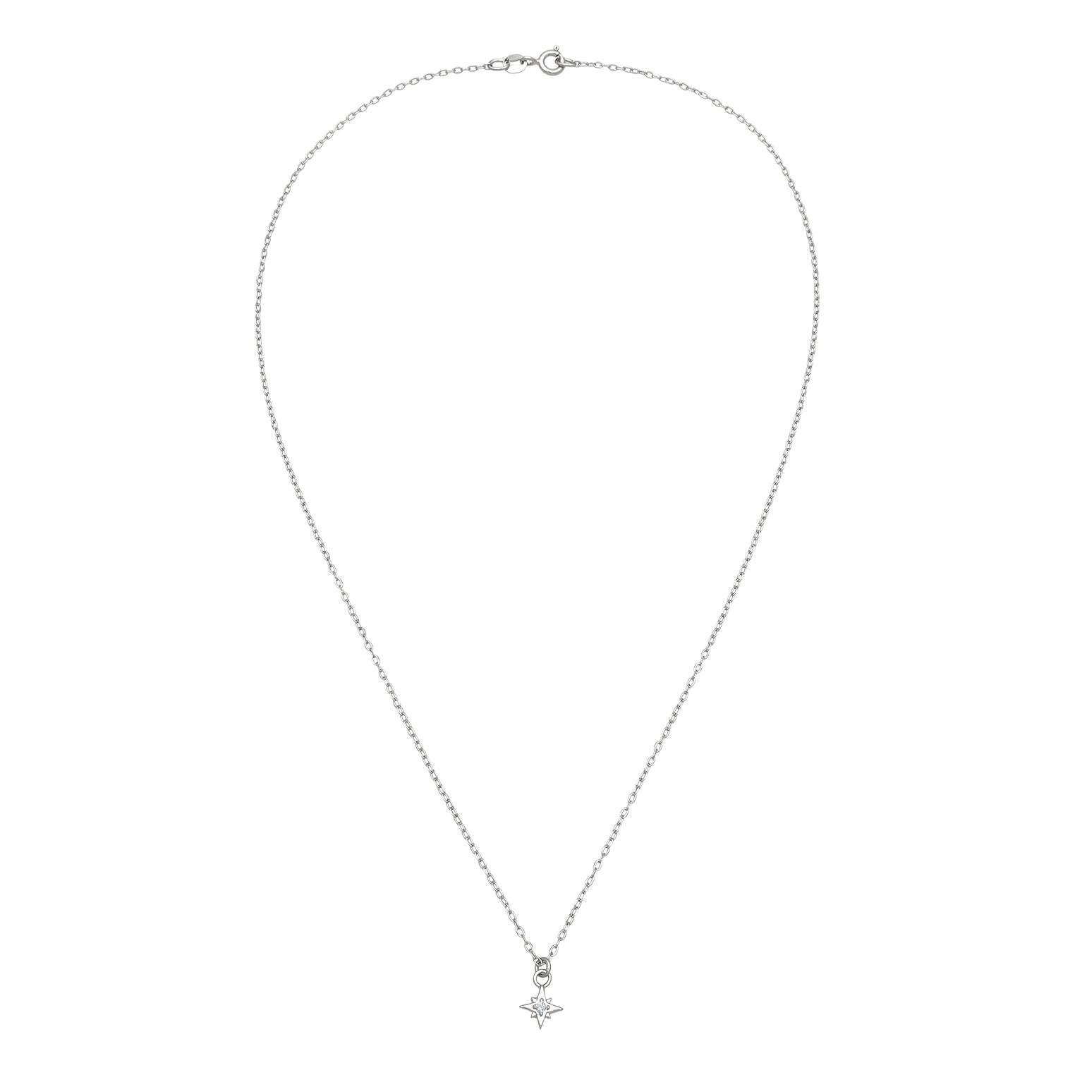 Silver Kalung Perhiasan Perak 925 Wanita Star with Crystals