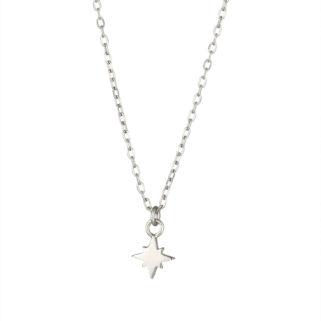Silver Kalung Perhiasan Perak 925 Wanita Star with Crystals