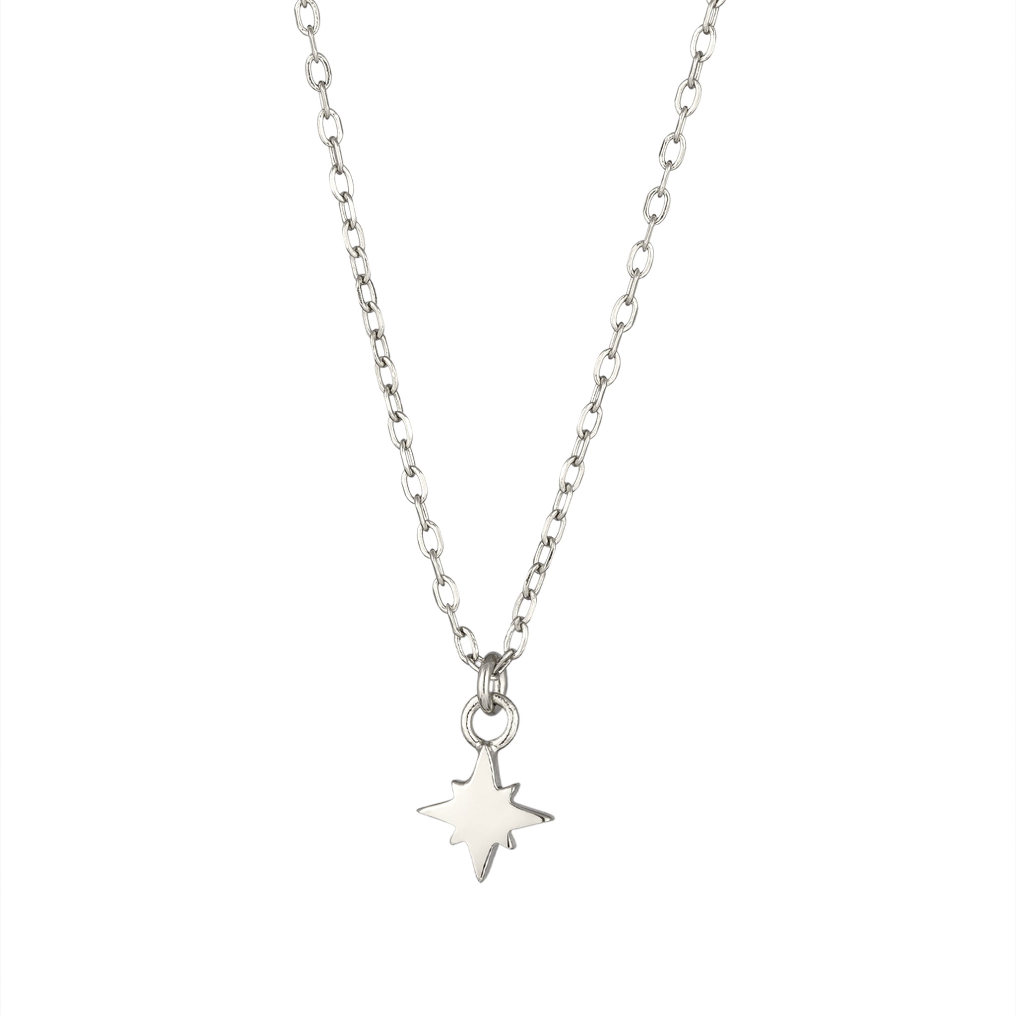 Silver Kalung Perhiasan Perak 925 Wanita Star with Crystals