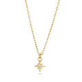 Gold Kalung Perhiasan Perak 925 Wanita Star with Crystals Gold Plated