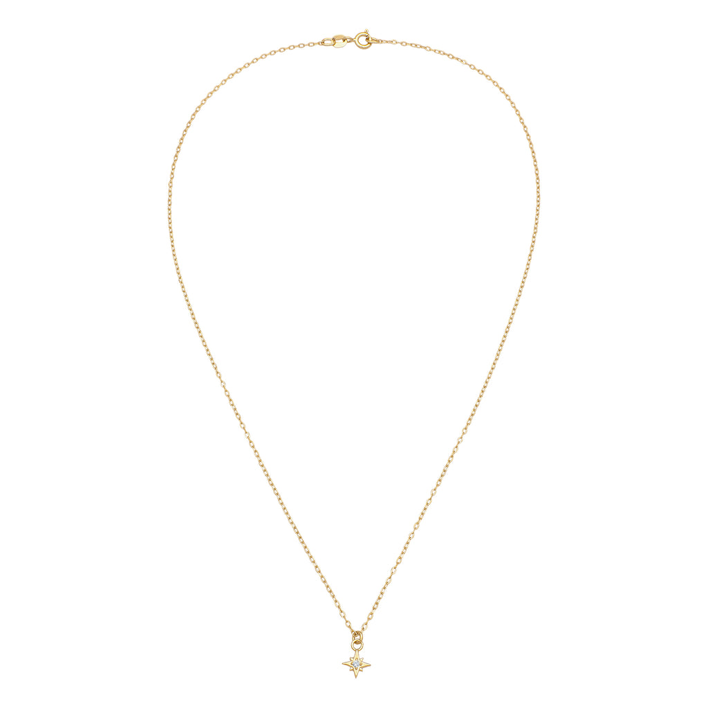 Gold Kalung Perhiasan Perak 925 Wanita Star with Crystals Gold Plated
