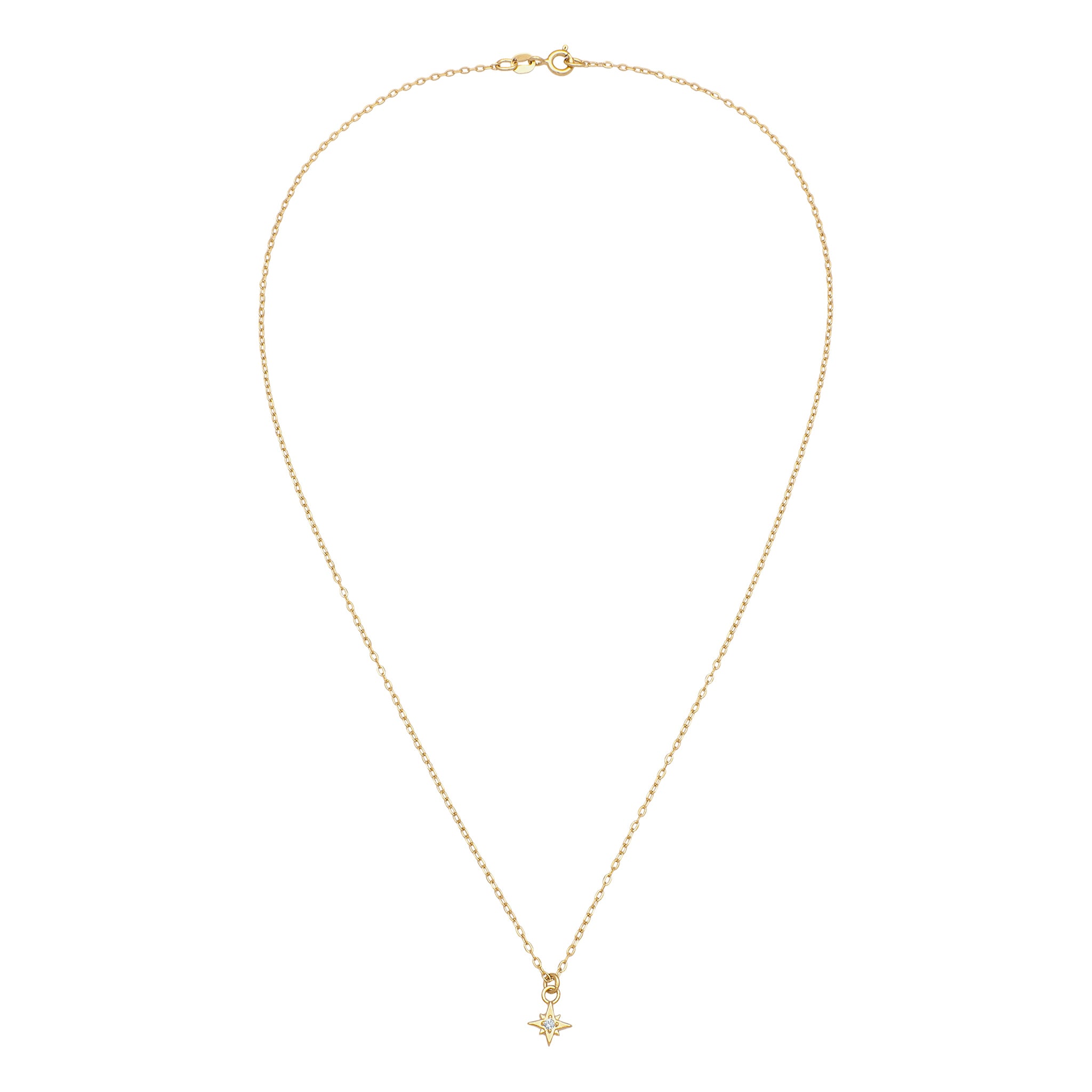 Gold Kalung Perhiasan Perak 925 Wanita Star with Crystals Gold Plated