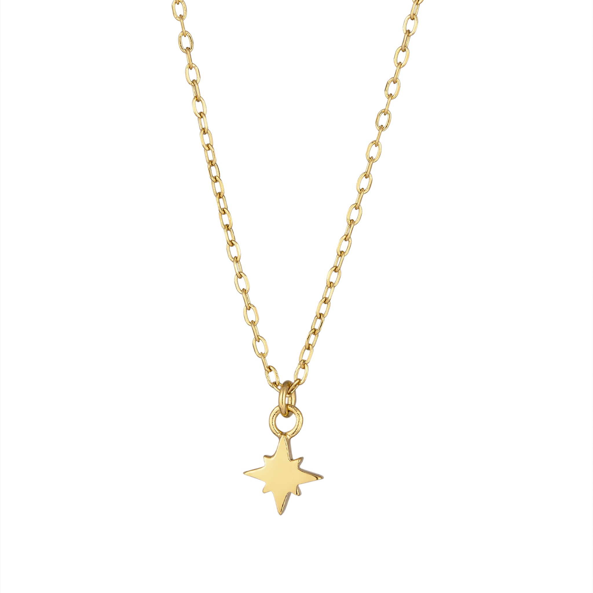 Gold Kalung Perhiasan Perak 925 Wanita Star with Crystals Gold Plated