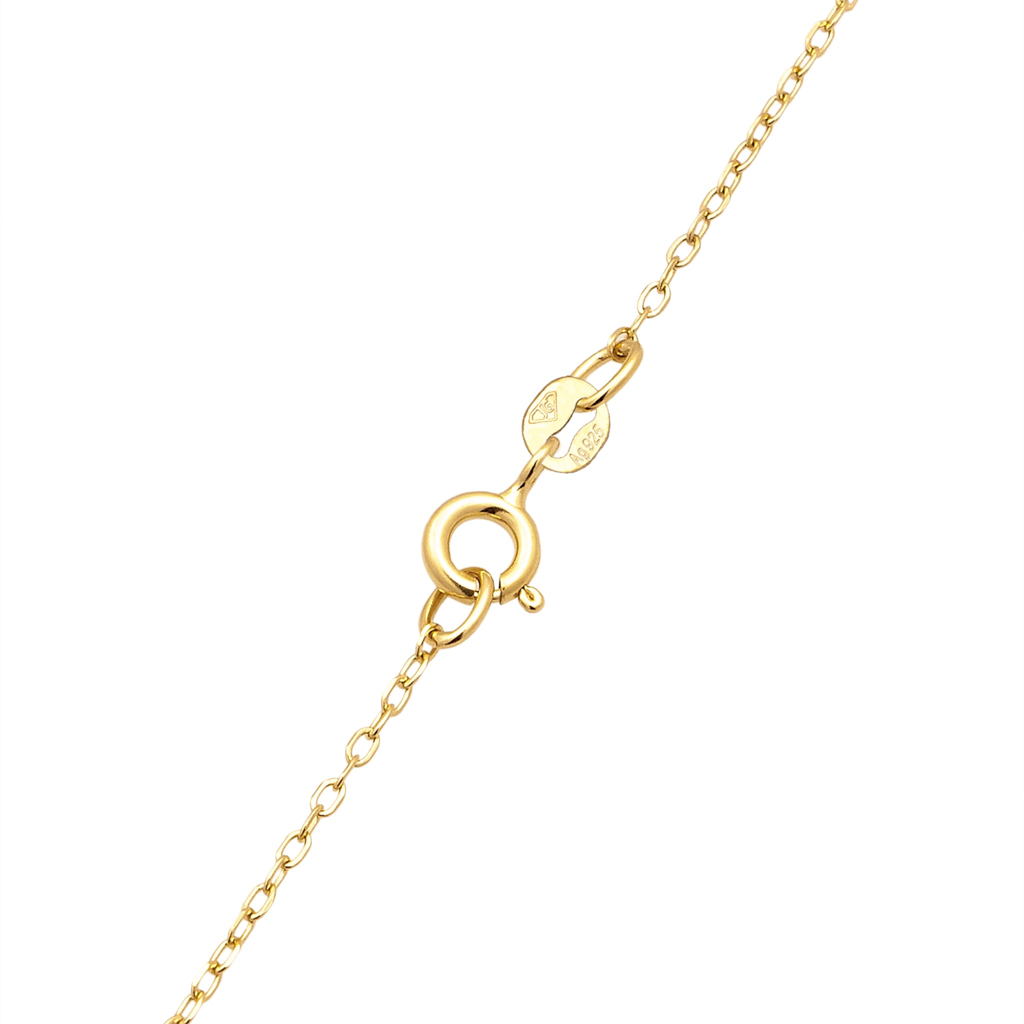 Gold Kalung Perhiasan Perak 925 Wanita Star with Crystals Gold Plated