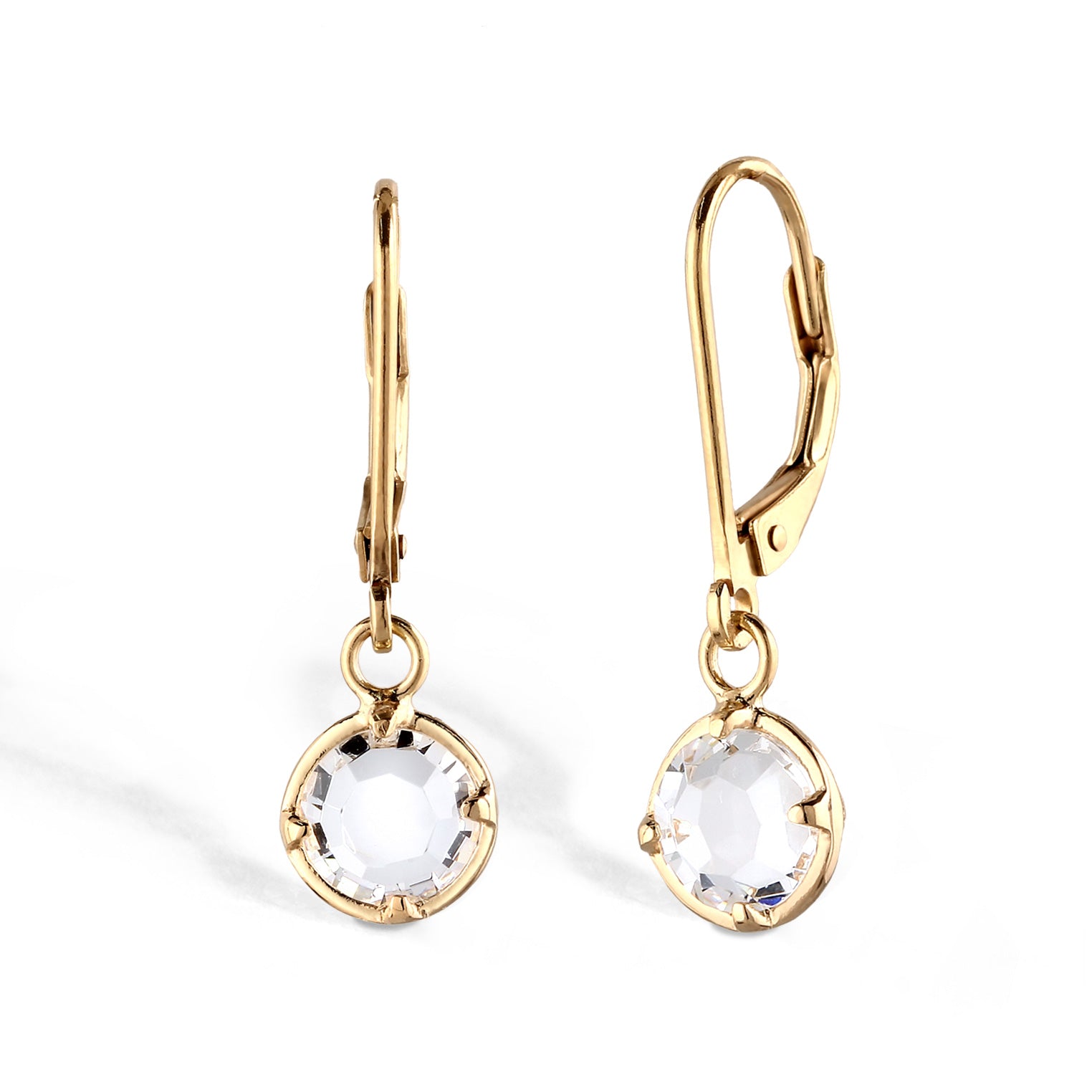 Gold Perhiasan Wanita Perak Asli Lapis Emas Anting Elegant Crystals